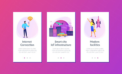 Image showing Global internet of things smart city app interface template