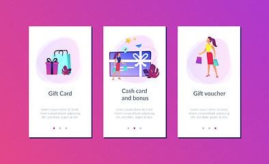 Image showing Gift card app interface template.