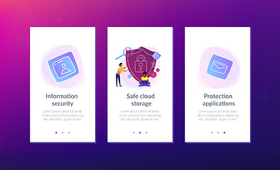 Image showing Cloud computing security app interface template.