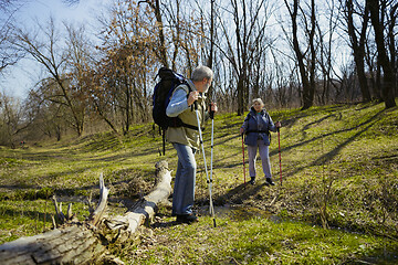 Image showing Travel and tourism. Family couple enjoying walk together