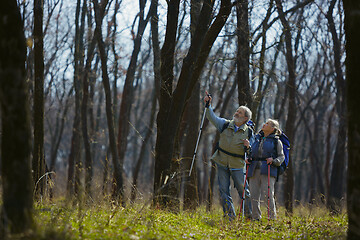 Image showing Travel and tourism. Family couple enjoying walk together