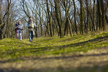 Image showing Travel and tourism. Family couple enjoying walk together