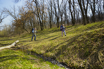 Image showing Travel and tourism. Family couple enjoying walk together