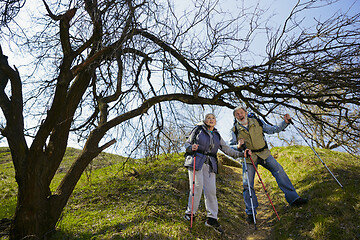 Image showing Travel and tourism. Family couple enjoying walk together