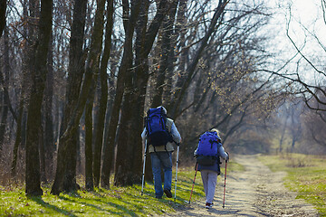 Image showing Travel and tourism. Family couple enjoying walk together