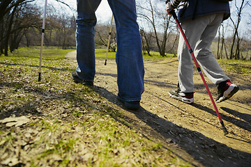 Image showing Travel and tourism. Family couple enjoying walk together