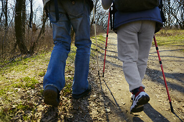 Image showing Travel and tourism. Family couple enjoying walk together