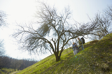 Image showing Travel and tourism. Family couple enjoying walk together