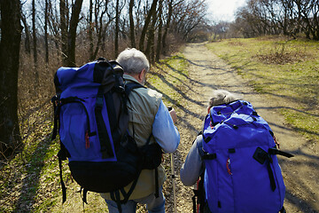 Image showing Travel and tourism. Family couple enjoying walk together