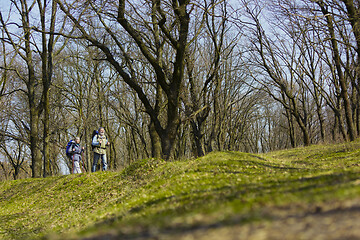 Image showing Travel and tourism. Family couple enjoying walk together