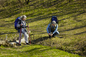 Image showing Travel and tourism. Family couple enjoying walk together