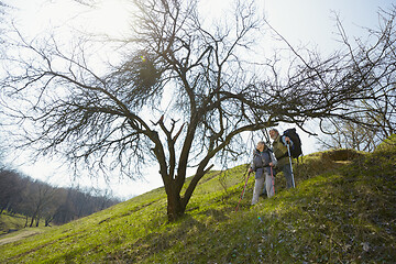 Image showing Travel and tourism. Family couple enjoying walk together