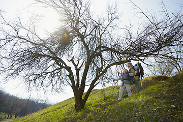 Image showing Travel and tourism. Family couple enjoying walk together