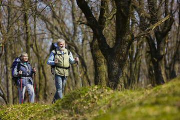 Image showing Travel and tourism. Family couple enjoying walk together