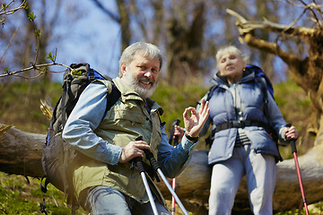 Image showing Travel and tourism. Family couple enjoying walk together