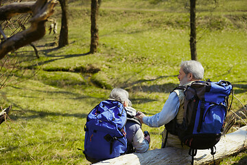 Image showing Travel and tourism. Family couple enjoying walk together