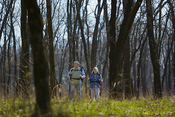 Image showing Travel and tourism. Family couple enjoying walk together