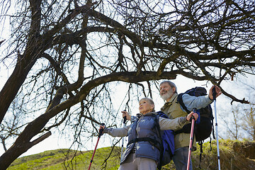 Image showing Travel and tourism. Family couple enjoying walk together