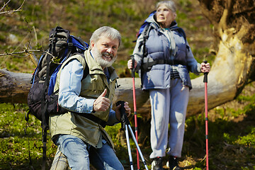 Image showing Travel and tourism. Family couple enjoying walk together