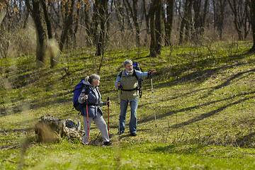 Image showing Travel and tourism. Family couple enjoying walk together