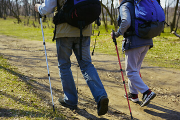 Image showing Travel and tourism. Family couple enjoying walk together