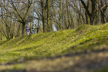 Image showing Travel and tourism. Family couple enjoying walk together