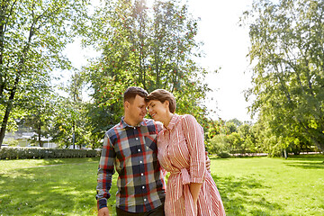 Image showing happy couple in summer park