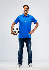 Image showing indian man or football fan with soccer ball