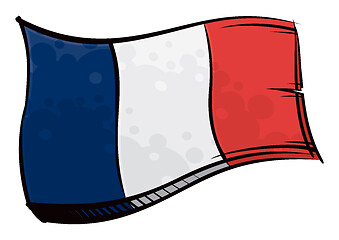 Image showing Painted France flag waving in wind