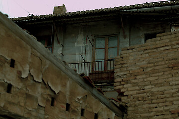 Image showing Dilapidated damaged old brick building