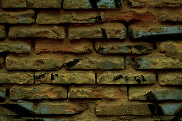 Image showing Rough weathered brick wall background texture