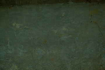 Image showing Grungy dark green painted wall background