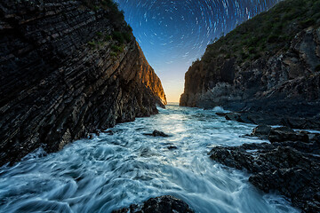 Image showing Rocky ocean chasm of Barrington Coast