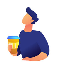 Image showing Businessman with coffee vector illustration.