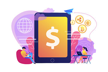 Image showing Digital currency concept vector illustration.