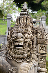 Image showing Bali sculpture in front of temple