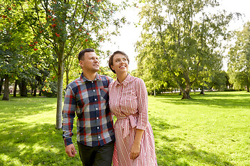 Image showing happy couple in summer park