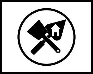 Image showing trowel and brush icon