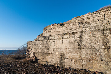 Image showing Limestone cliff by the coast