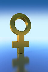 Image showing Gold Female Symbol