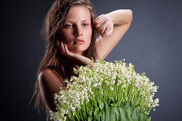 Image showing Girl With Flowers