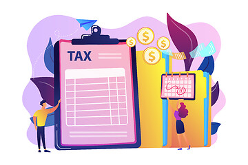 Image showing Tax form concept vector illustration.