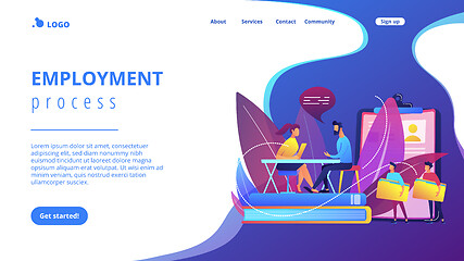 Image showing Job interview concept landing page.