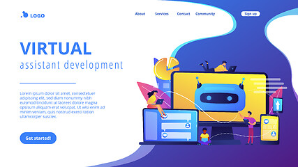 Image showing Chatbot development platformconcept landing page.