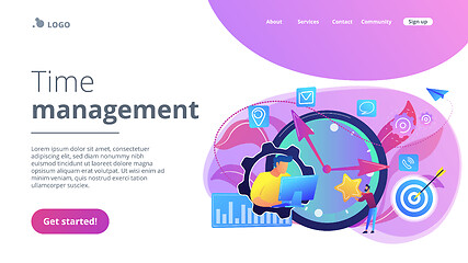 Image showing Time management concept landing page.