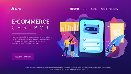 Image showing Chatbot customer serviceconcept landing page.