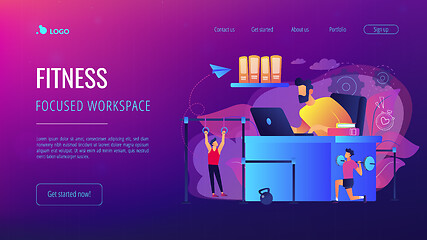 Image showing Fitness-focused workspace concept landing page.
