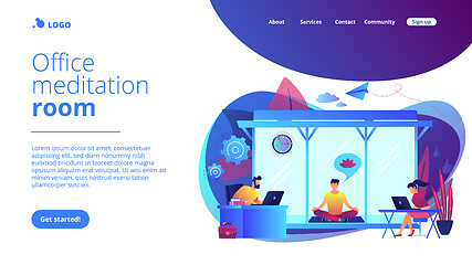 Image showing Office meditation booth concept landing page.