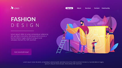 Image showing Fashion design concept landing page.