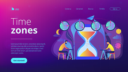 Image showing Time zones concept landing page.